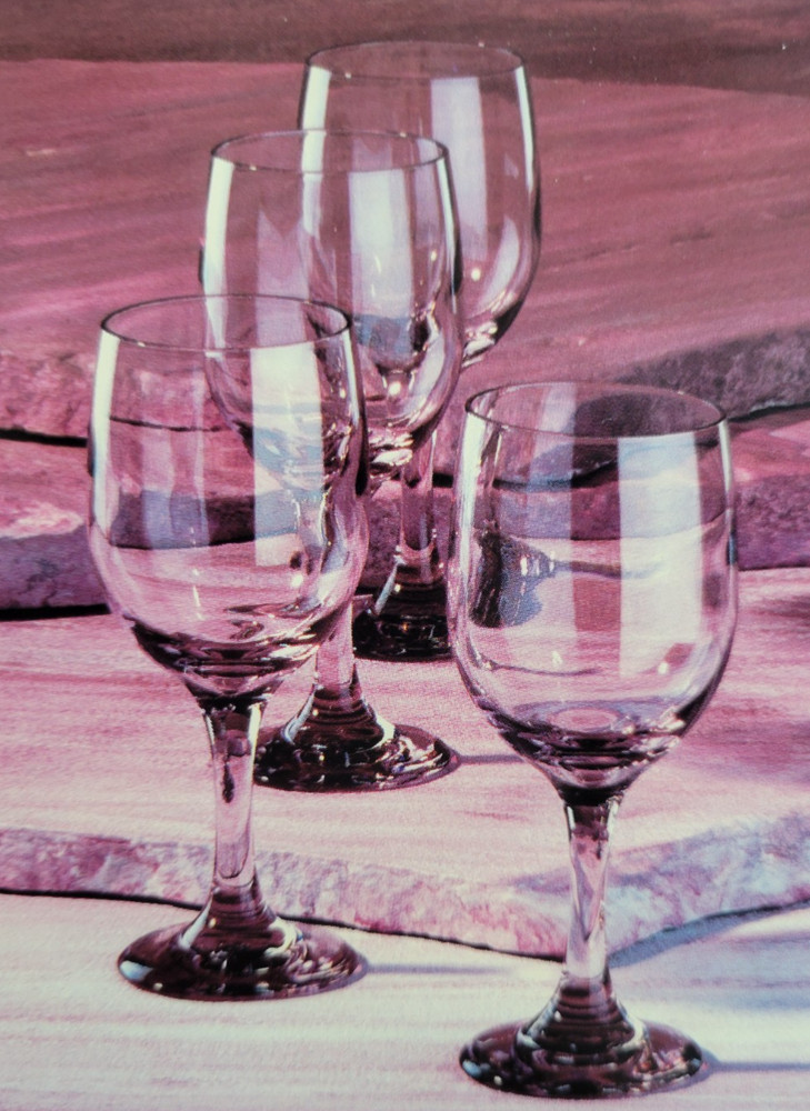 4 Libbey Premiere Plum Pink Water Wine Stemmed Goblets 7 Inches Holds 11.5 Ozs
