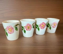 Set of 4 Franciscan Desert Rose Juice Cups/Glasses 4.5″ in Height