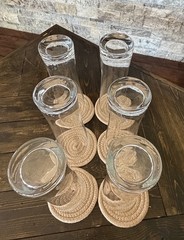 Vintage Heavy Bottomed Crystal Beer Pilsner Tapered Tall Glasses 23oz Set of 6