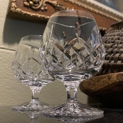 2 Waterford Crystal Lismore 5 1/4″ Brandy Snifter Glasses Script Mark Pristine