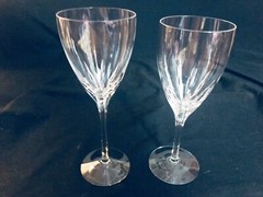 LENOX FIRELIGHT CLEAR CRYSTAL 1 ICE TEA & 1 WATER GOBLET NEW UNUSED NO PANEL CUT
