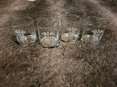 Set Of 4 Lowball Rocks Old Fashioned Glass W Caduceus Symbol
