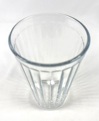 💥Vintage Paneled Drinking Glass Tumbler 6” Clear Optic Panels 24 Panel Barware.