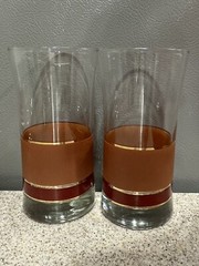 6 Vintage Libbey “Brandywine» Pattern Glass Tubbler Glasses MCM In EUC