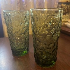 Anchor Hocking 5.5” LIDO MILANO Green 12 Oz Flat Tumbler Pair