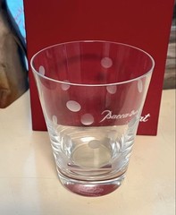 Baccarat Crown Tumbler Glass with Polka Dot Pattern Crystal Clear From Japan