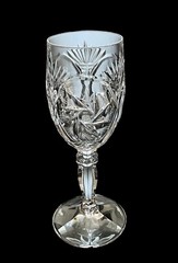 Vintage Bohemian Czech Cut Crystal 13” Decanter w/ Wine Glasses Pinwheel Mint