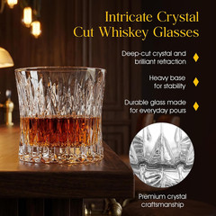 Crystal Old Fashioned Glasses Set of 2 – Vintage Fostoria, 10 Oz Bourbon | Whisk