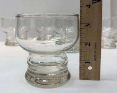 6 MCM Clear Double Pedestal Old Fashioned Juice Glasses Cocktail 3.5” Heavy Base