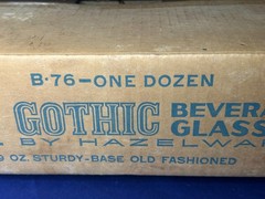 Dozen 12 Capri Hazel Ware Gothic Aqua Blue Glasses NEW NOS Boxed B-76 9 OUNCES