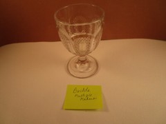 Vintage EAPG Clear Glass Buckle Wine Cordial Goblet