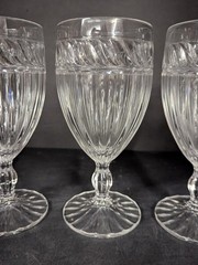 4 Mikasa Italian Countryside Pressed Clear Iced Tea Goblets /Glassees 7 1/8″