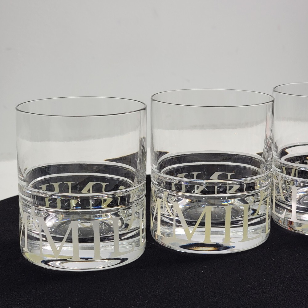 32- REED & BARTON Rogaska Crystal MILLENNIUM Y2K Double Old-Fashioned Glasses