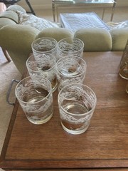 Set of Six Georges Briard Gold Leaf Lowboy Glasses