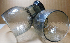Indiana Glass~Grey Glacier Clear Entertainment 2 Vtg. Clear Black Water Goblets