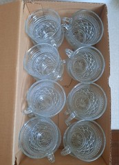 Vtg ’50s Anchor Hocking Wexford coffee/punch glass handled cup. 16 available