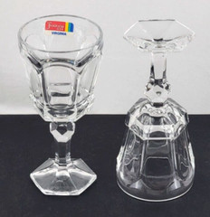 Fostoria Virginia Clear 6 Crystal Wine Goblets Glasses 6″ H 5 oz NEW OLD STOCK