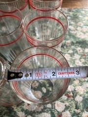 Vintage Hazel Atlas New Century MCM Deco Juice Tumbler Drinking Glass Retro Red