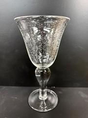 4 Artland Iris Crystal Glass Seeded Bubble Water Glasses 8″ tall
