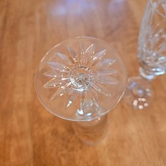 2 Rogaska Queen Cut Crystal Fluted Champagne Glasses ~ 8.25 in Tall