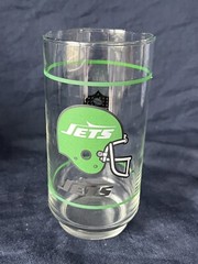 Vintage NFL NY JETS Glass Mobil