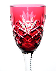 1 Faberge Na Zdorvye Odessa Cranberry Red Cut to Clear Cordial LIqueur Signed