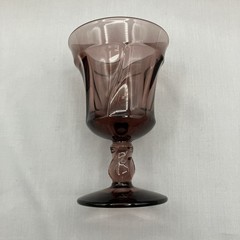 4 Fostoria Jamestown Purple Water Goblets Set Vintage Elegant Swirl Stemware