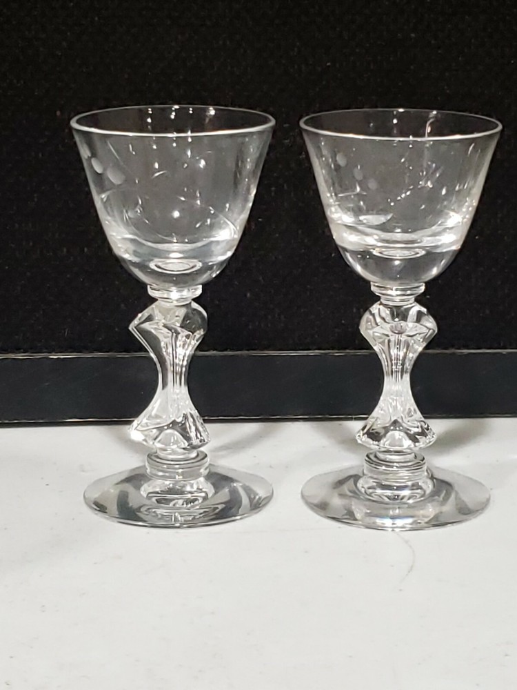 2- Tiffin Franciscan #17566-1 Stem Crystal 3 6/8″ CORDIAL GLASS