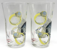Set of 2 Anthropologie Rebekah Maysles 4.5″ Cat with Rings Juice Glasses *Read