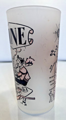 Hazel Atlas Maine State Souvenir Pink Frosted Glass Tumbler
