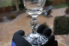 Fostoria Colonial Dame Clear Blown Glass Water Goblets Swirl Stem Set of 7
