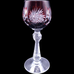 Unknown Manufacturer Cut Pinwheel On Red Hock Cordial Glass