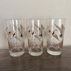 Vintage Libbey Drinking Glasses Mallard Ducks Highball Tumbler 5 1/2” (Set of 3)