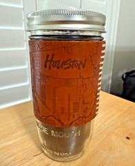 TACTILE CRAFTWORKS LACED LEATHER TRAVEL CUP W/ LID Glass & Leather Houston