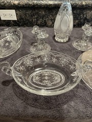 Vintage Fostoria Romance Etched Crystal Glassware 100 Piece Set – Excellent Cond