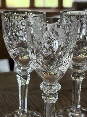 GALLIA 4 Crystal Cordials Rogaska 5″ Cut Glass Faceted Stem NEW No Box