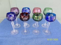 Lot of 4 Nachtmann Schliff Schleuder Cut to Clear 7 1/2″ Tall Hock Wine Glasses