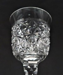 Royal Leerdam, Netherlands ROMANCE Water Goblet, 8 1/4″ Tall, Cut Star Pattern