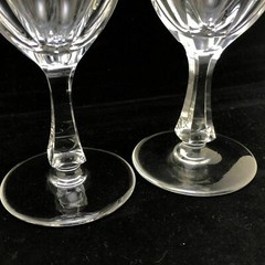 Josair Wine Glass Blanka Crystal Clear 4 oz 2Pc Set Chip on Stems