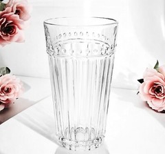 Anchor Hocking OLIVIA ISABELLA Clear Lines Dots 16 OZ Glass Tumbler VTG MINT