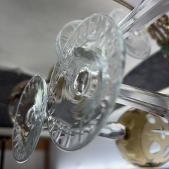 Set/3 Cut To Clear Smoke Bohemian Crystal Hock Wine Glasses 7.25” Mint Amber