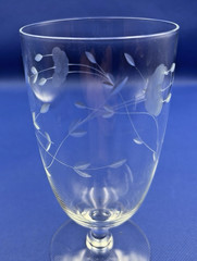 Set of 2 Princess House HERITAGE Etched Crystal Ice Tea Glass 12 oz