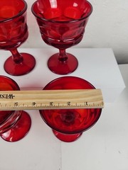 Fostoria Argus Ruby Red Sherbet Glasses 5″ HFM Henry Ford Museum Set of 4