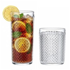 -HEMET 16 & 19 Ounce Tumbler & Highball Set of 8, Vintage Mixed, Set of 8 Clear
