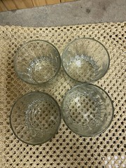 MCM Set 4 Vintage Crisa Clear Glass Whiskey Rocks Double Old Fashioned Glasses