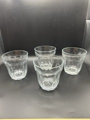Vintage Pasabahce Palaks Clear 10-Panel 3-5/8″ Flat Tumbler Set of (4)