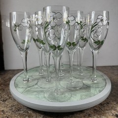 PERRIER JOUET LE FLEUR BELLE EPOQUE CHAMPAGNE FLUTE GLASSES SET Of 11