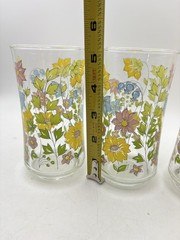 Vintage Corelle Spring Meadow Floral 10 oz Tumbler Glasses Set Of 4