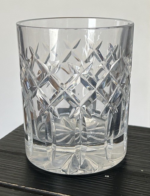 Vintage Lausitzer Crystal On the Rock Glass/ East Germany 3.75” H