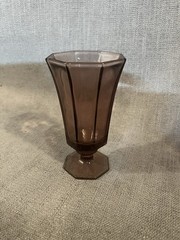 4 Vintage Independance Glassware Octagonal Ice tea Glasses In Tawny Brown